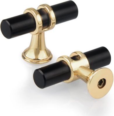 Lot de 2 Boutons de Tiroir Monotrou en T,Moderne Poignée T Armoire Porte Alliage de Zinc Unique Trou Boutons pour Cuisine Meuble