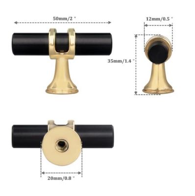 Lot de 2 Boutons de Tiroir Monotrou en T,Moderne Poignée T Armoire Porte Alliage de Zinc Unique Trou Boutons pour Cuisine Meuble