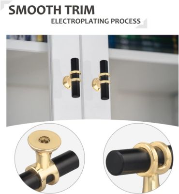 Lot de 2 Boutons de Tiroir Monotrou en T,Moderne Poignée T Armoire Porte Alliage de Zinc Unique Trou Boutons pour Cuisine Meuble