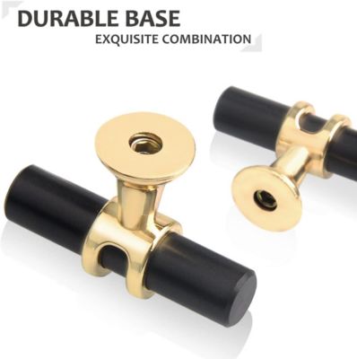Lot de 2 Boutons de Tiroir Monotrou en T,Moderne Poignée T Armoire Porte Alliage de Zinc Unique Trou Boutons pour Cuisine Meuble