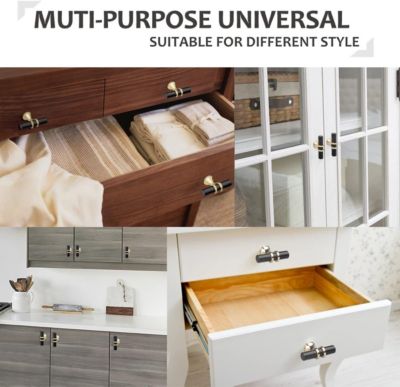 Lot de 2 Boutons de Tiroir Monotrou en T,Moderne Poignée T Armoire Porte Alliage de Zinc Unique Trou Boutons pour Cuisine Meuble