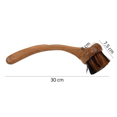 Lot de 2 brosses incurvées en bois de teck et poils doux - OPHELIA