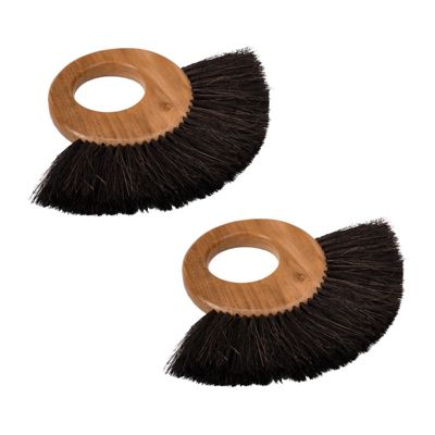 Lot de 2 brosses rondes en bois de teck et fibre de coco - LOFI 02