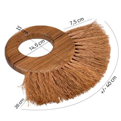 Lot de 2 brosses rondes en bois de teck et fibre de palmier - LOFI 01