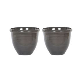 Lot de 2 cache-pot marron 44 cm TESALIA