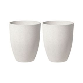 Lot de 2 cache-pots blanc cassé 43 x 43 cm CROTON