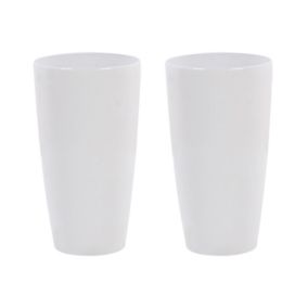 Lot de 2 cache-pots blancs 32 cm TSERIA