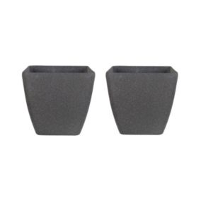 Lot de 2 cache-pots gris 34 x 34 x 34 cm ZELI