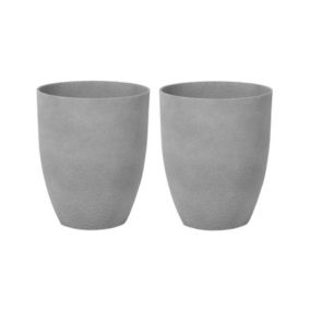 Lot de 2 cache-pots gris 35 x 35 cm CROTON