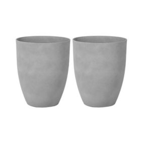 Lot de 2 cache-pots gris 43 x 43 cm CROTON