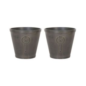 Lot de 2 cache-pots marron 41 cm VARI