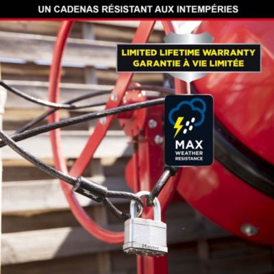 Lot de 2 cadenas à clé Master Lock Excell M5EURT acier laminé l.52