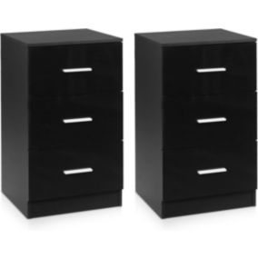 Lot de 2 Caisson de Bureau avec 3 Tiroirs Classeur de Dossiers Durable et Multifonctionnel