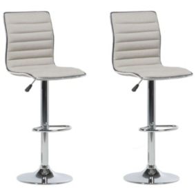 Lot de 2 chaise de bar BELIANI polyester 116 cm beige