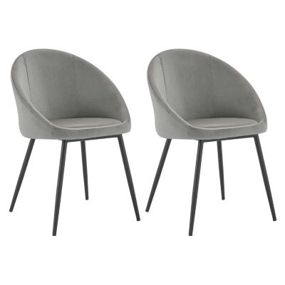 Lot de 2 chaise HAPPY GARDEN velours 81 cm gris