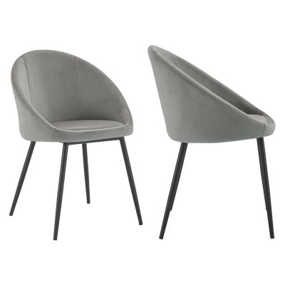 Lot de 2 chaise HAPPY GARDEN velours 81 cm gris