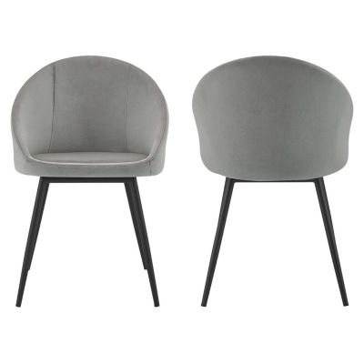 Lot de 2 chaise HAPPY GARDEN velours 81 cm gris