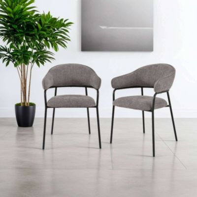 Lot de 2 chaise mobili rebecca en plastique non pliable H. 82.5 cm interieur gris