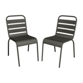 Lot de 2 chaise mylia 79 cm gris