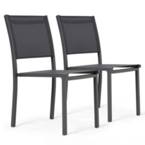 Lot de 2 chaise oviala en aluminium 87 cm gris non exterieur