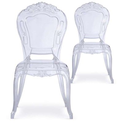 Lot de 2 chaise paris prix simili-cuir 107 cm transparent
