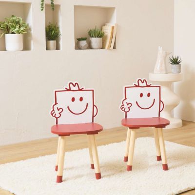 Lot de 2 chaise sweeek en pierre 53 cm rouge non interieur