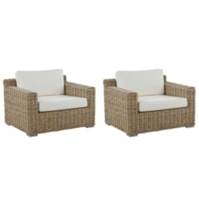 Lot de 2 chaises ARDEA Rotin Marron clair