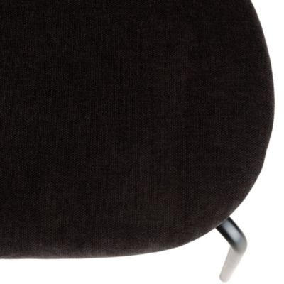 Lot de 2 chaises assise tissu noir dossier effet cannage et métal