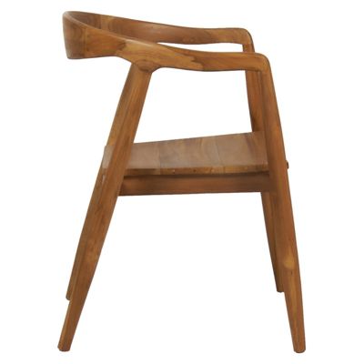 Lot de 2 chaises avec accoudoirs en bois de teck massif foncé - MAUI