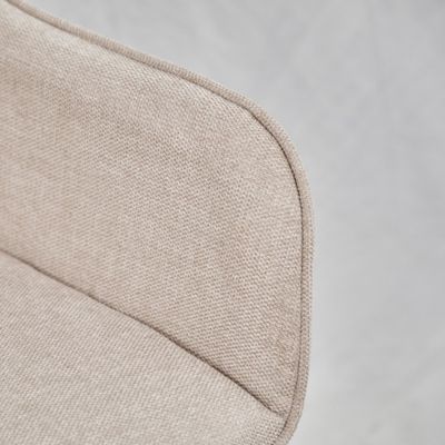 Lot de 2 chaises avec accoudoirs tissu beige et pieds métal - THEO