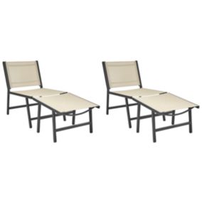 Lot de 2 chaises Beige-Noir MARCEDDI