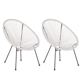 Lot de 2 chaises Blanc ACAPULCO II