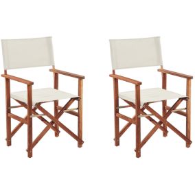 Lot de 2 chaises Bois Blanc cassé CINE