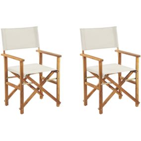 Lot de 2 chaises Bois Blanc cassé CINE