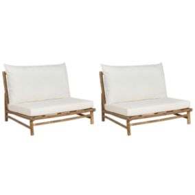 Lot de 2 chaises Bois Blanc cassé TODI