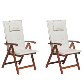 Lot de 2 chaises Bois Blanc cassé TOSCANA