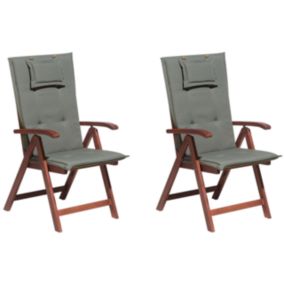 Lot de 2 chaises Bois Gris graphite TOSCANA