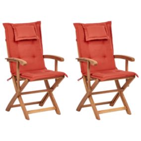 Lot de 2 chaises Bois Rouge foncé MAUI II