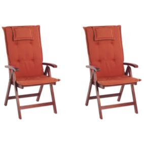 Lot de 2 chaises Bois Rouge foncé TOSCANA