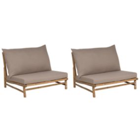 Lot de 2 chaises Bois Taupe TODI