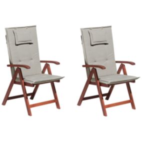 Lot de 2 chaises Bois Taupe TOSCANA