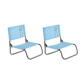 Lot de 2 chaises cale-dos de plage 1 pliure - O'Beach - Dimensions : 50 x 45 x 48 cm