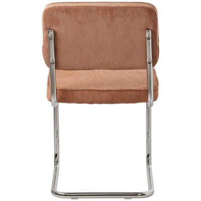 Lot de 2 chaises cantilever en velours côtelé terracotta MARIA - HAPPY GARDEN