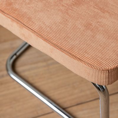 Lot de 2 chaises cantilever en velours côtelé terracotta MARIA - HAPPY GARDEN