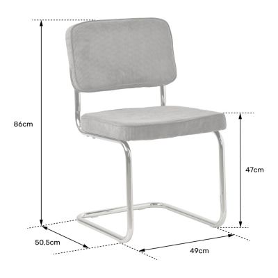 Lot de 2 chaises cantilever en velours côtelé terracotta MARIA - HAPPY GARDEN