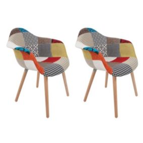 Lot de 2 Chaises Déco "Dave" 80cm Multicolore