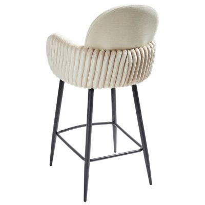Lot de 2 chaises de bar AMITY Tissu Beige