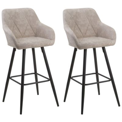Lot de 2 chaises de bar DARIEN Beige
