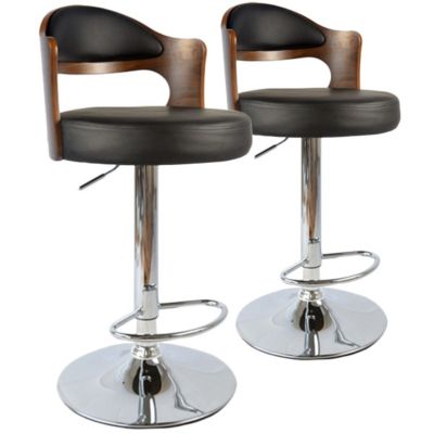 Set de 2 Tabourets de bar ELLA Bouclette pieds dorés– Sia Home
