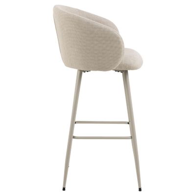 Lot de 2 chaises de bar en tissu avec accoudoirs et repose-pieds SÖREN Beige, L. 54 x l. 52 x H. 105 cm, SÖREN